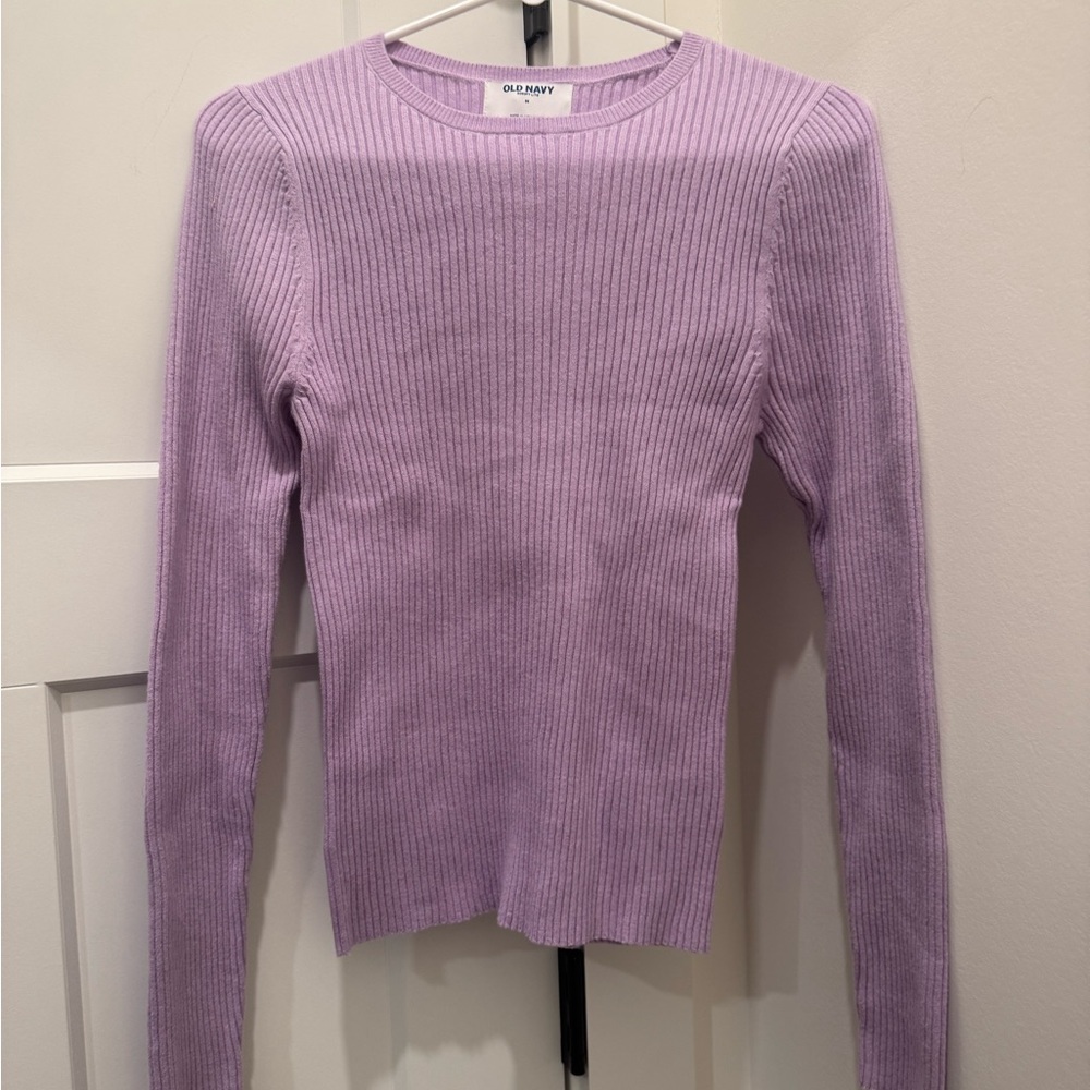 Old Navy Lavender Ribbed Long Sleeve Top